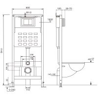 Комплект унитаза с инсталляцией Abber Bequem AC1100-AC0105-AC0120 с сиденьем Микролифт и клавишей смыва Хром — фото 15, Комплекты унитаз + инсталляция