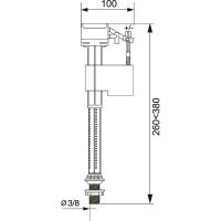 Наливная арматура Wirquin Jollyfill FB50 10981438 G 3/8, с переходником G 1/2 — фото 2, Комплектующие для туалета