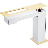 Смеситель для раковины Boheme Q 141-CRG Хром Золото — фото 1, Смесители