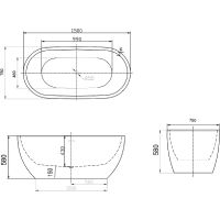 Товар: Акриловая ванна Art&Max 150х75 AM-218-1500-750 без гидромассажа - фото 3 Акриловая ванна Art&Max 150х75 AM-218-1500-750 без гидромассажа — фото 3, Ванны