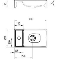 Раковина Ravak Veda Slim 40 XJX01240000 Белая — фото 6, Мини-раковины