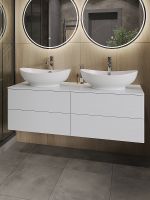 Тумба с раковиной Orange Otto 130 Ot-130TuMDF+G56 Белая — фото 2, Тумбы с раковиной