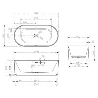 Товар: Акриловая ванна Abber AB9325-1.7 170х80 без гидромассажа - фото 5 Акриловая ванна Abber AB9325-1.7 170х80 без гидромассажа — фото 5, Акриловые ванны