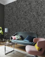 Обои Solo Marigold E602409 Винил на флизелине (1,06*10) Серый/Серебряный/Черный, Мрамор/Штукатурка — фото 4, Обои для стен