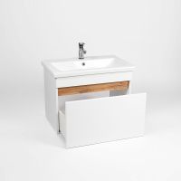 Тумба под раковину VIANT Мальта 60 VMAL60CO-T1YP подвесная Белая Дуб Вотан — фото 4, Мебель для ванной