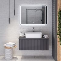 Тумба под раковину Aqua de Marco Monaco 90 2090GRMON подвесная Графит — фото 11, Тумбы под раковину