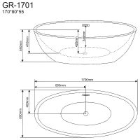 Акриловая ванна Grossman Fly 170х80 GR-1701 без гидромассажа — фото 3, Акриловые ванны