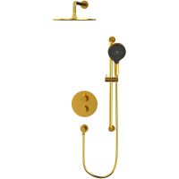 Душевая система Whitecross Y brushed gold YSET09TOPGLB с термостатом Брашированное золото — фото 2, Душевое оборудование. Душевая программа