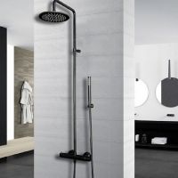 Товар: Душевая система Paffoni Birillo Fix ZCOL684LIQNO Черная матовая - фото 2 Душевая система Paffoni Birillo Fix ZCOL684LIQNO Черная матовая — фото 2, Душевые стойки