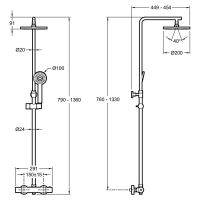 Товар: Душевая система Jacob Delafon Marcel E25084-CP с термостатом Хром - фото 4 Душевая система Jacob Delafon Marcel E25084-CP с термостатом Хром — фото 4, Душевые стойки