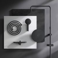 Душевая система AM.PM Like F0780222 Черная матовая — фото 17, Душевые стойки