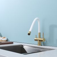 Смеситель для кухни Splenka S70.64.03 Золото матовое Белый — фото 28, Смесители для кухни