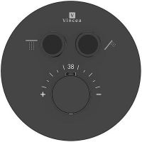 Смеситель для душа Vincea VSCV-322T-MMB с термостатом Черный матовый — фото 1, Смеситель для душа