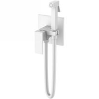 Гигиенический душ со смесителем Boheme Qubic 477-MW Белый матовый — фото 1, Душевое оборудование. Душевая программа