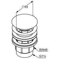 Донный клапан Kludi 10426N0-00 click-clack Золото брашированное — фото 2, Донные клапаны