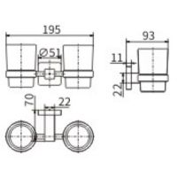 Стакан для зубных щеток CeramaLux Quadro 61903 двойной Хром — фото 2, Мыльницы