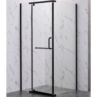 Душевой уголок Veconi Rovigo RV-18B 90x90 RV18B-90-01-C5 профиль Черный матовый стекло прозрачное — фото 1, Душевые уголки