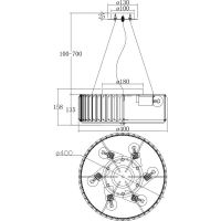 Подвесной светильник Maytoni Modern Recinto MOD080CL-06CH Прозрачный Хром — фото 6, Подвесные светильники