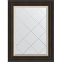 Зеркало Evoform Exclusive-G 71х54 BY 4529 с гравировкой в багетной раме - Черное дерево с золотом 71 мм — фото 1, Мебель для ванной