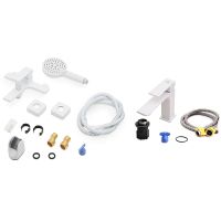 Комплект смесителей Orange Lutz M04-311w Белый — фото 16, Готовые комплекты для ванной комнаты