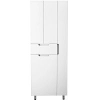 Шкаф пенал Style Line Оптима 70 ЛС-000010058 с бельевой корзиной Белый — фото 1, Мебель для ванной