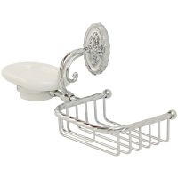 Мыльница с полкой корзиной Migliore Edera 16921 Хром — фото 1, Мыльницы