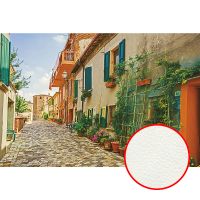 Фреска Ortograf Городской пейзаж 5119 Фактура флок FLK Флизелин (3*2) Бежевый/Оранжевый/Зеленый, Город/Цветы — фото 1, Фрески