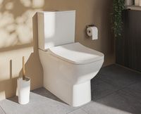 Унитаз компакт Vitra Integra Square Open-Back 9833B003-7205 с бачком и сиденьем Микролифт — фото 2, Напольные унитазы