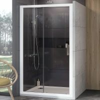 Душевая дверь Ravak 10° 10DP2 110 0ZVD0100Z1 профиль Белый стекло Transparent — фото 1, Раздвижные душевые двери