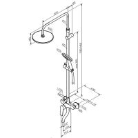 Душевая система Damixa Jupiter Черная матовая арт-977740300 — фото 7, Душевые стойки