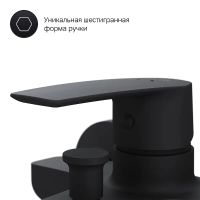 Товар: Смеситель для ванны AM.PM Gem F90A10022 Черный - фото 7 Смеситель для ванны AM.PM Gem F90A10022 Черный — фото 7, Смеситель для ванны