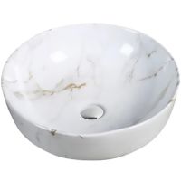 Раковина-чаша SantiLine 41 SL-7021 Белый мрамор — фото 1, Раковины накладные