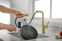 Смеситель для кухни Paulmark Neo Ne214419-SBG Светлое брашированное золото — фото 5, Смесители для кухни