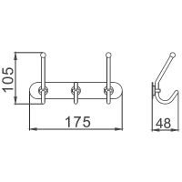 Вешалка для полотенец Haiba Хром арт-HB201-3 — фото 2, Крючки для полотенец