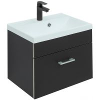 Тумба с раковиной Aquanet Верона 50 287642 подвесная Черная матовая — фото 1, Тумбы с раковиной