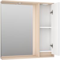 Зеркало со шкафом Brevita Balaton 80 R BAL-04080-03-01П с подсветкой Белое матовое Бежевое матовое — фото 3, Мебель для ванной