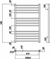 Водяной полотенцесушитель Ravak Norma 50х80 X04000083678 Хром — фото 4, Водяные полотенцесушители