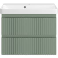 Товар: Тумба с раковиной Brevita Victory 70 УТ000015998 подвесная Зеленая матовая - фото 2 Тумба с раковиной Brevita Victory 70 УТ000015998 подвесная Зеленая матовая — фото 2, Мебель для ванной