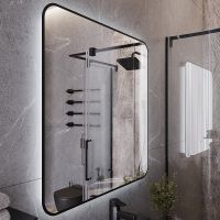 Зеркало Bond Loft 80x80 M35ZE-8080 с подсветкой Черное глянцевое с бесконтактным выключателем — фото 6, Зеркала в ванную комнату