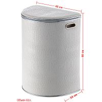 Товар: Корзина для белья Geralis KWH-O Croco Белая, кант Хром, полукруглая - фото 6 Корзина для белья Geralis KWH-O Croco Белая, кант Хром, полукруглая — фото 6, Корзины для белья