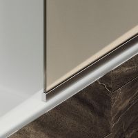 Шторка на ванну Maybah Glass MGV-150-5у 740x1400 в узком профиле Хром матовый стекло бронзовое матовое — фото 6, Неподвижные шторки для ванной