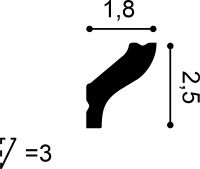 Карниз Orac Decor CB500N 2000x25x18 мм — фото 2, Карнизы