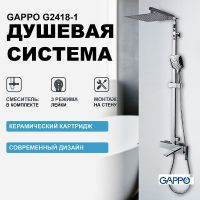 Душевая система Gappo G2418-1 Хром — фото 1, Душевые стойки