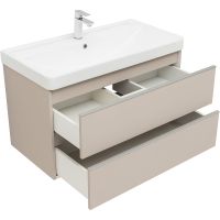 Тумба под раковину Aquanet Вега 90 329586 подвесная Бежевая — фото 17, Тумбы под раковину