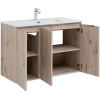 Тумба под раковину Aquanet Алвита New 100 277533 подвесная Дуб веллингтон белый — фото 4, Тумбы под раковину