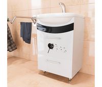 Тумба под раковину Mixline Радуга 52 528024 Белая Черная Одуванчик — фото 2, Мебель для ванной