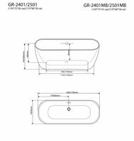 Акриловая ванна Grossman 170x80 GR-2501MB без гидромассажа — фото 5, Акриловые ванны