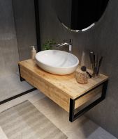 Тумба под раковину 1MarKa Grunge Loft 100П У85844 подвесная Дуб вотан — фото 7, Тумбы под раковину