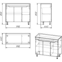 Товар: Тумба под раковину Stella Polar Абигель 100 SP-00001035 Серая Цемент - фото 3 Тумба под раковину Stella Polar Абигель 100 SP-00001035 Серая Цемент — фото 3, Мебель для ванной