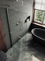 Душевая перегородка Maybah Glass MGD-720-5ш 690x1950 в широком профиле Хром матовый стекло прозрачное — фото 4, Душевые перегородки